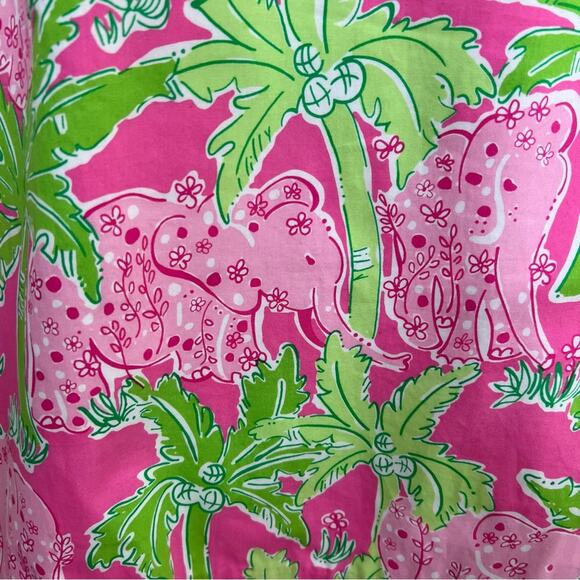 Vintage Lilly Pulitzer Taboo Pink Elephant Print Keyhole Shift Dress Size 10 - Picture 12 of 14